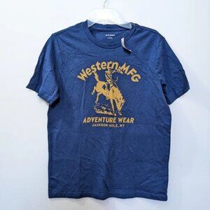Old Navy Graphic Western MFG Jackson Hole WY Short Sleeve Shirt Mens Small NEW